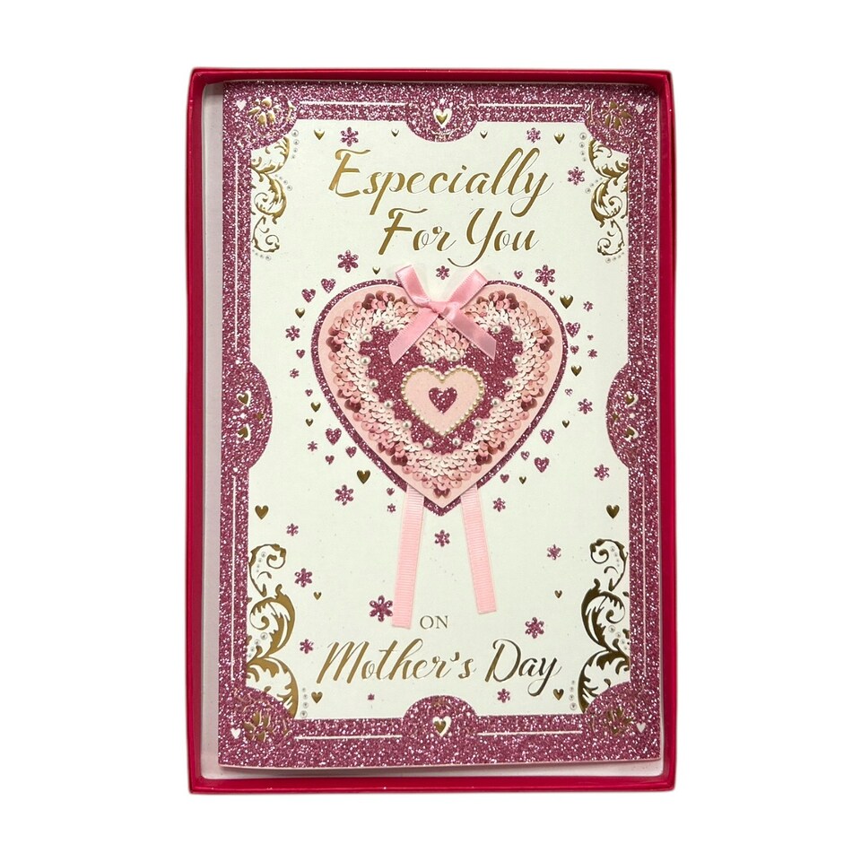 image 1 of Especially For You Heart Design Keepsake Mother's Day Boxed Card