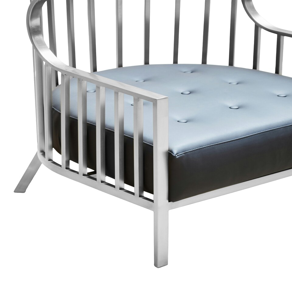 image 1 of Interiors by Premier Brushed Silver Dome Cage Chair Silver