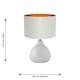 image 7 of First Choice Lighting Tuscan White Ceramic Lamp with Grey & Gold Shade White | Grey