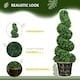 image 4 of HOMCOM Set of 2 Potted Artificial Plants, Topiary Spiral Boxwood Trees, 90cm