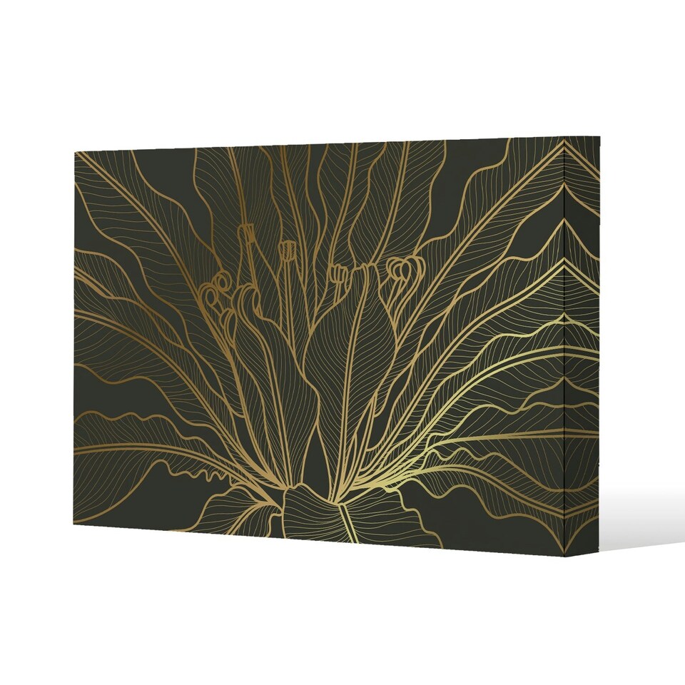 image 1 of monstera plant line art (Canvas Print) 77 x 51 x 4cm