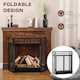 image 4 of HOMCOM 3-Panel Folding Fireplace Screen with Door, Freestanding Spark Guard, Metal Mesh Fireguard, Black