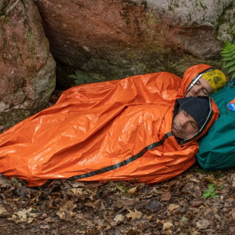 image 1 of Emergency Bivvy XL - Lightweight Heat Reflective Shelter with Whistle | Orange | Orange | One Size | 1