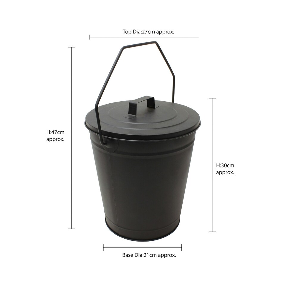 image 1 of JVL Steel Charnwood Fire Companion Coal Bucket - Black