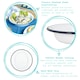 image 2 of Argon Tableware White Enamel Deep Bowls - 22.5cm - Navy - Pack of 6 Blue