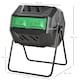 image 3 of Outsunny 160L Outdoor Tumbling Compost Bin with Dual Chamber, Black