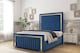 image 2 of Sloomy Boston Gold Navy Plush Bed Frame With 50" Upholstered Headboard 6' Super King