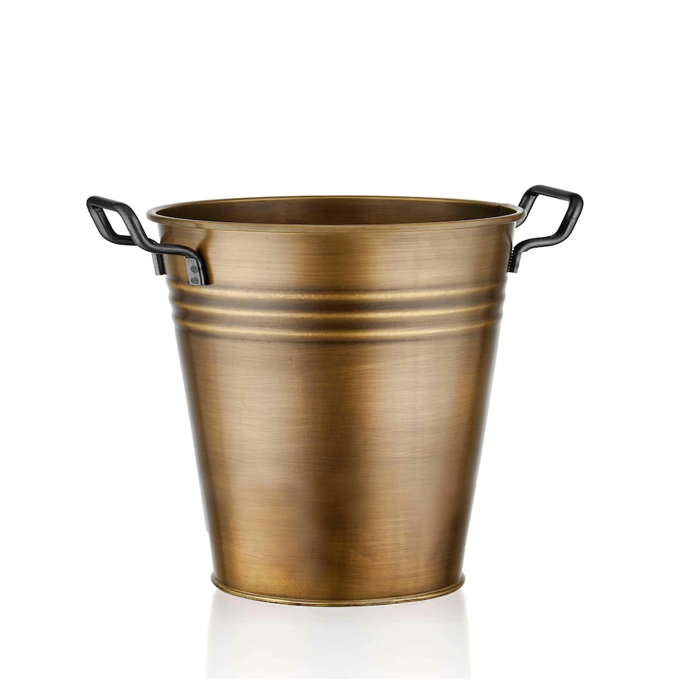 image 1 of Gold Vase - 30 cm (H) x 29 cm (W) x 22 cm (D)