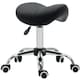 image 1 of HOMCOM PU Leather Saddle Stool w/ Moulded Padded Seat Adjustable Height Black