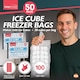 image 3 of 50pk Ice Cube Freezer Bags – Makes 1,400 Cubes, Food-Grade Odour-Free Ice Bags for Freezing, Storage & Party Drinks