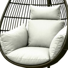 Homescapes Luxury Waterproof Egg Chair Cushion With Headrest - Natural