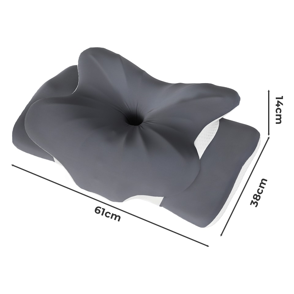 image 1 of Lavio Ergonomic Butterfly Neck Pillow for Side Back Stomach Sleepers Washable