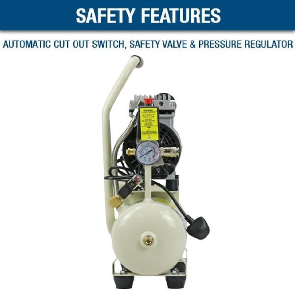 image 1 of Hyundai 8 Litre Air Compressor, 4CFM/100psi, Silenced, Oil Free, Direct Drive 0.75hp | HY5508