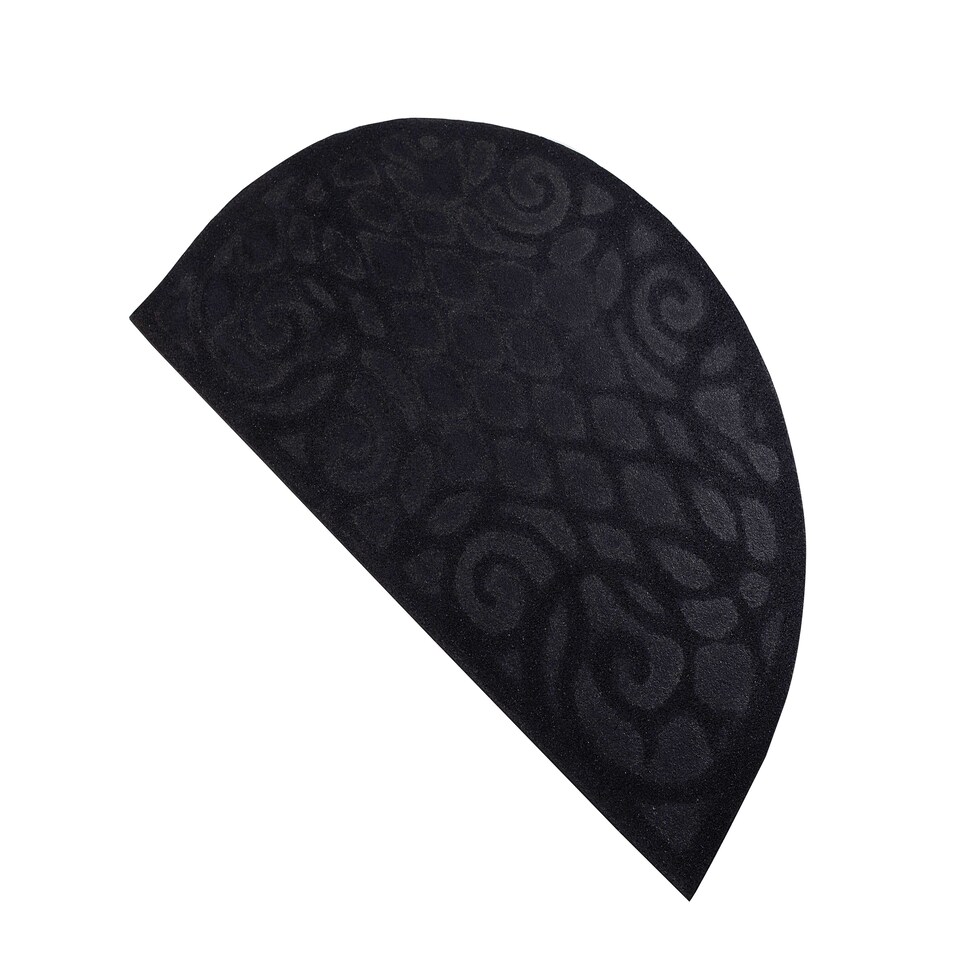 image 1 of Nicoman Victorian Style Halfmoon Rubber Door Mat Grey 75 x 44cm | Grey