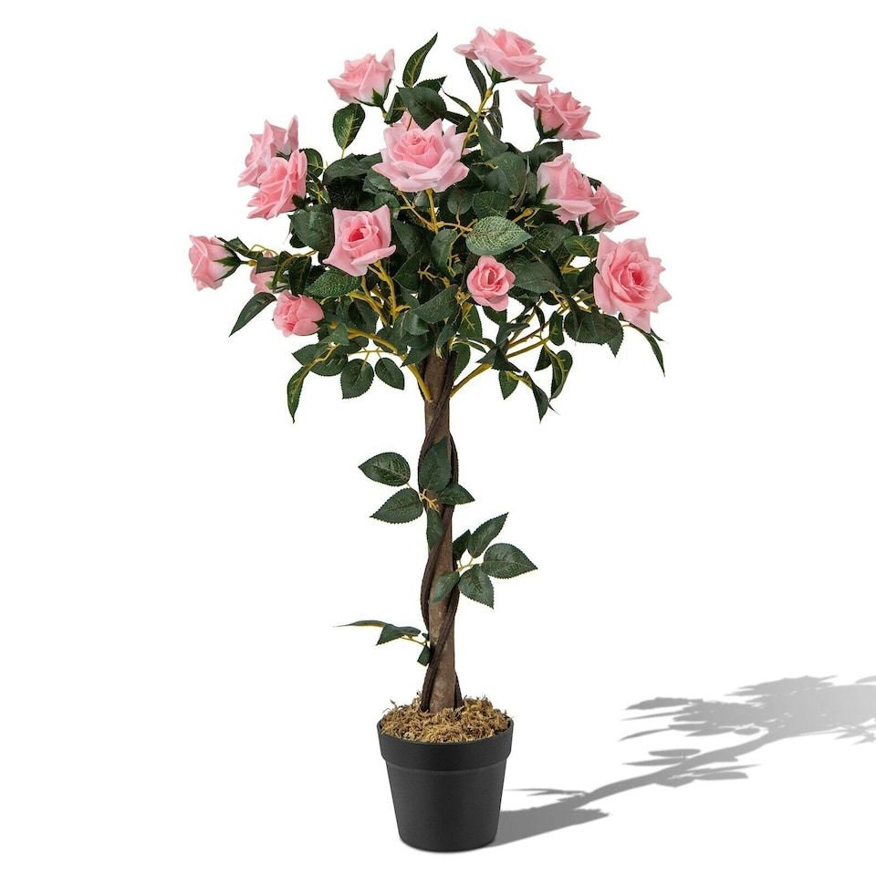 image 1 of COSTWAY 90CM Artificial Flower Tree Faux Potted Plant Green | One Size