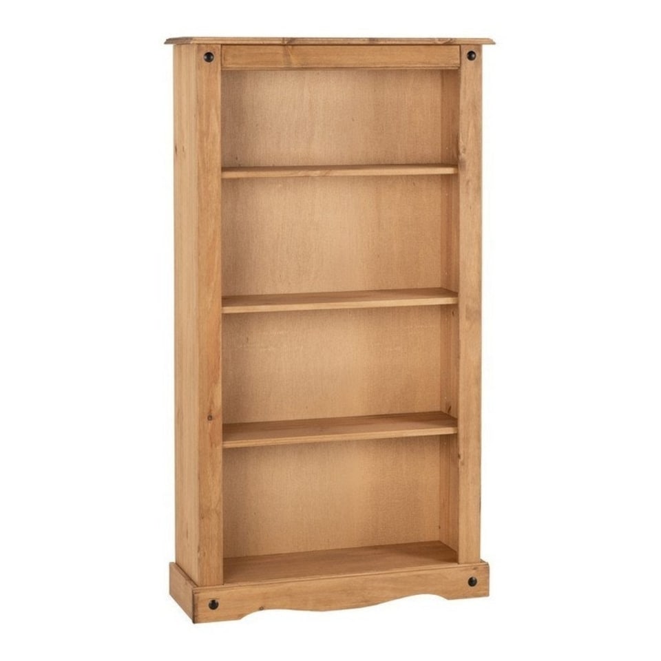 image 1 of Corona Medium Bookcase - L29 x W83.5 x H150 cm - Distressed Waxed Pine Brown