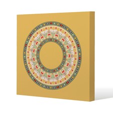 Orange Circle Ornament. Round Frame (Canvas Print) 101 x 101 x 4cm