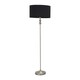 image 4 of ValueLights Maggie Brushed Chrome Candlestick Floor Lamp with Black Shade with LED Bulb