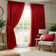image 1 of Adison Lined Pencil Pleat Taped Curtains - 168cm x 137cm - Red