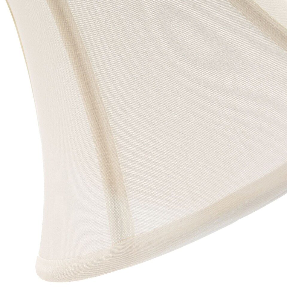 image 1 of Traditional Empire Shaped 14 Inch Lamp Shade in Rich Silky Cream Cotton Fabric | Cream | Cream | 1