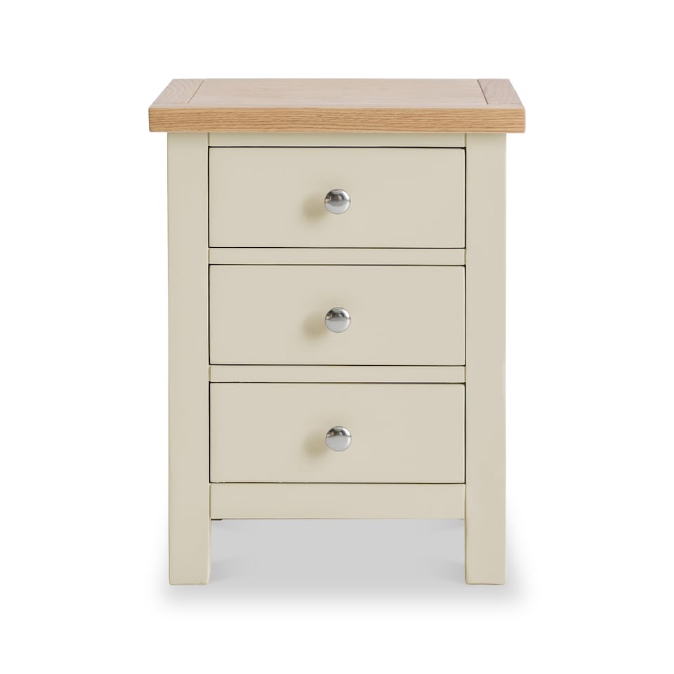 image 1 of Farro Cream Bedside Table - Fully Assembled 3 Drawer Cabinet - By Roseland Furniture
