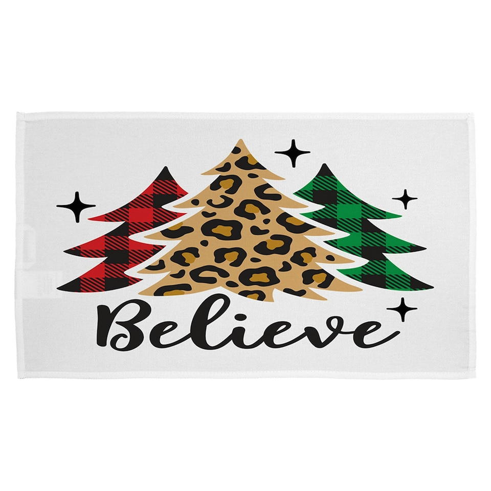 Christmas trees with leopard print (kitchen towel)