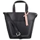 image 1 of Premium Soft Leather Cross Body Shoulder Twin Tote Style Handbag Black | Black