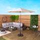 image 1 of Charles Bentley Garden Metal Patio Garden Umbrella Crank & Tilt - Cream