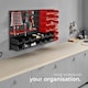 image 7 of Small parts organiser with 28 stacking boxes and tool holders | Black | black | 17 x 96 x 54 cm | 1