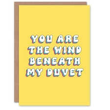 Wind Beneath My Duvet Cheeky Woman Her Funny Birthday Card