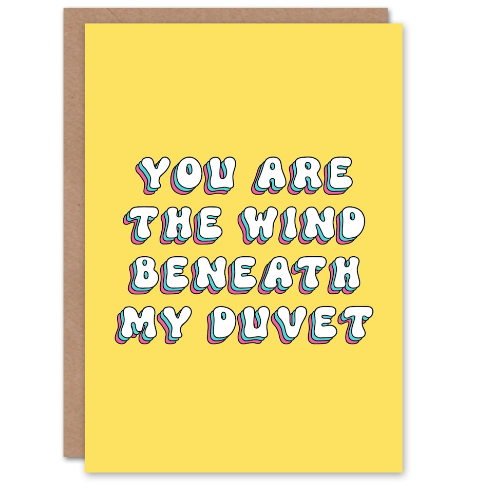 image 1 of Wind Beneath My Duvet Cheeky Woman Her Funny Birthday Card