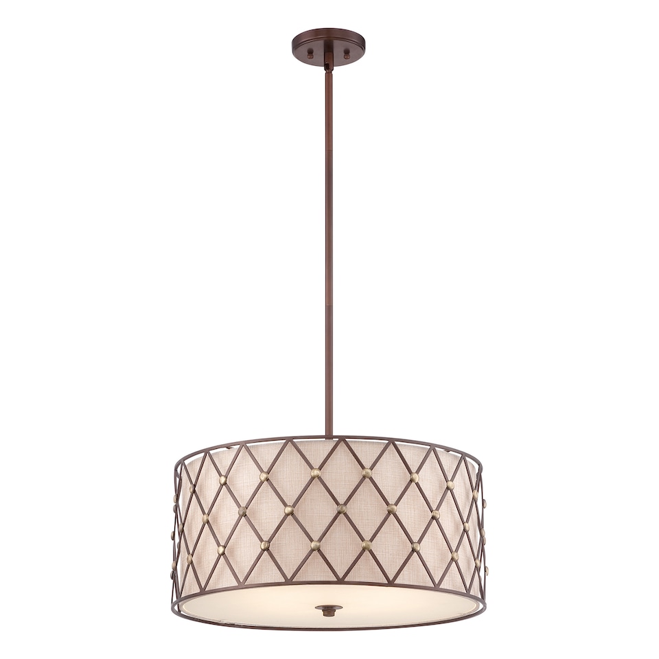 image 1 of 4 Light Large Ceiling Pendant Copper Brown Lattice, E27