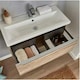 image 4 of 800mm Bathroom Sonoma Oak Wall Mounted Vanity Unit and Basin (Central) - Brassware not included Brown