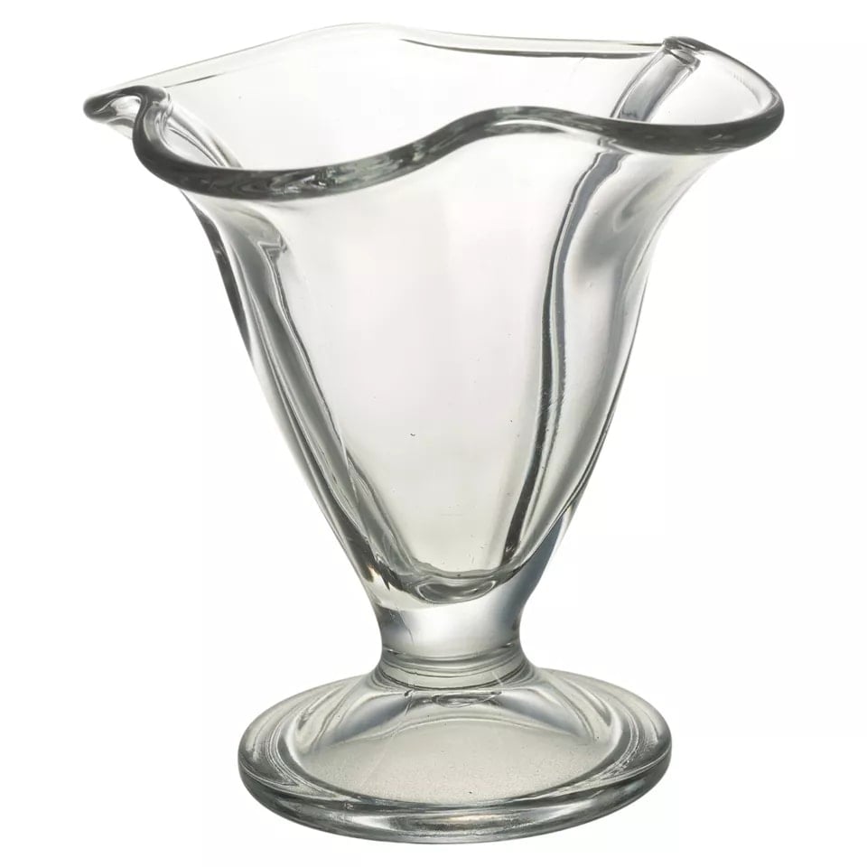 image 1 of Clear Glass Flower Shaped Dessert Bowls | Clear | 6