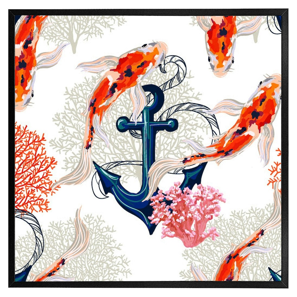 image 1 of Anchor & fish (Picture Frame) Brown | Oak | S