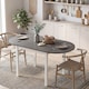 image 6 of HOMCOM Foldable Dining Table, Solid Wood Drop Leaf Table, Grey
