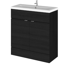 Balterley Alrewas Contemporary 2 Door Floor Standing Vanity Unit with Basin, Charcoal Black, 800mm