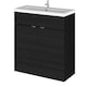 image 1 of Balterley Alrewas Contemporary 2 Door Floor Standing Vanity Unit with Basin, Charcoal Black, 800mm