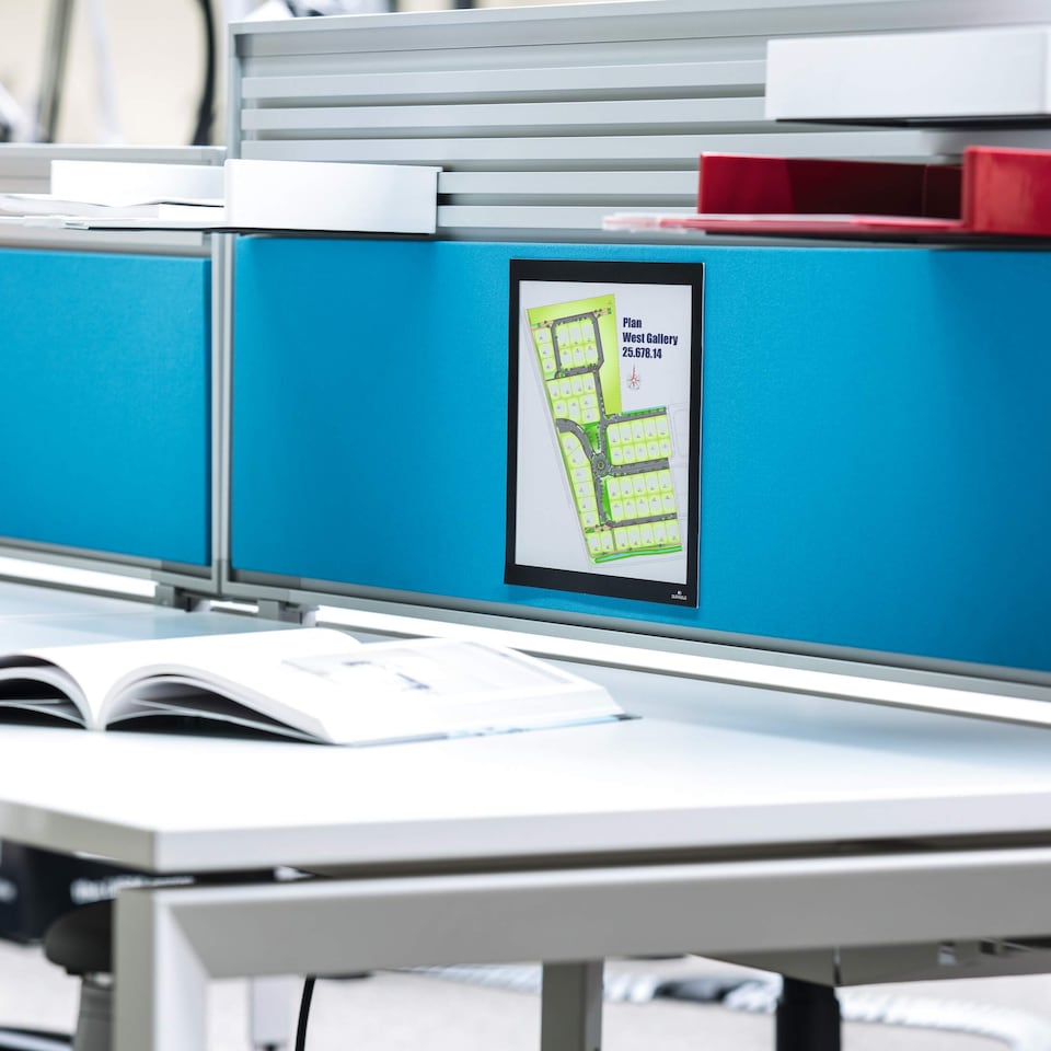 image 1 of Durable DURAFRAME GRIP Fabric Adhesive Magnetic Signage Frame | A4 | Black | Black