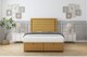 image 1 of Sloomy Ashford Mustard Plush Ottoman Bed Base With 54" Floor Standing Headboard 2'6 Small Single | Gold | Mustard | Small Single | 1