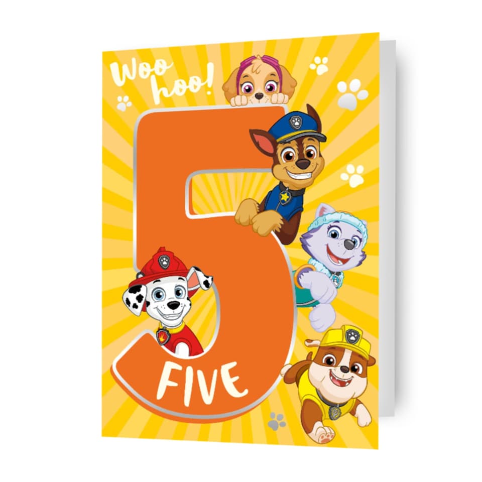 image 1 of Paw Patrol Age 5 Birthday Card