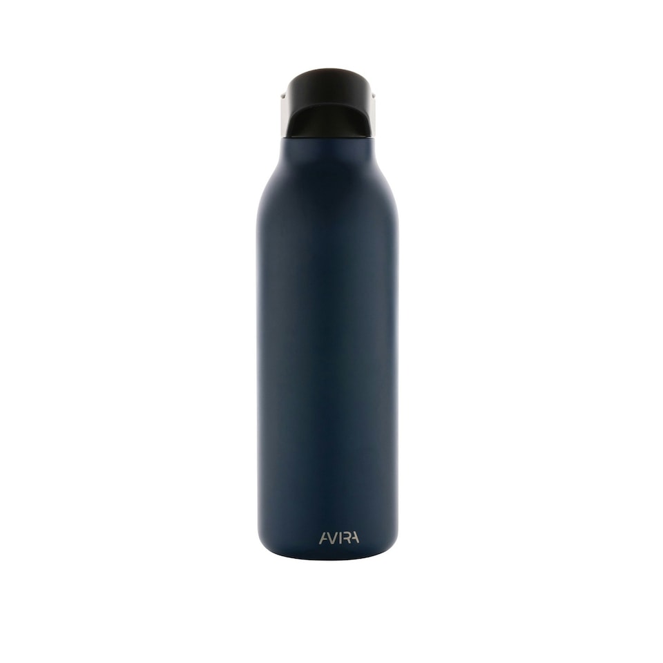 image 1 of Avira Ara Flip Top Recycled Stainless Steel 500ml Water Bottle - Navy - One Size Blue | One Size