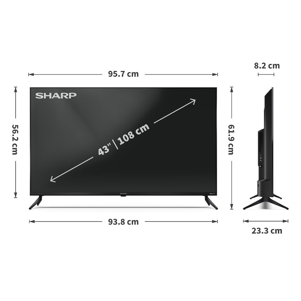 image 1 of SHARP 43HJ4225KB 43 Inch 4K UHD Smart Roku TV