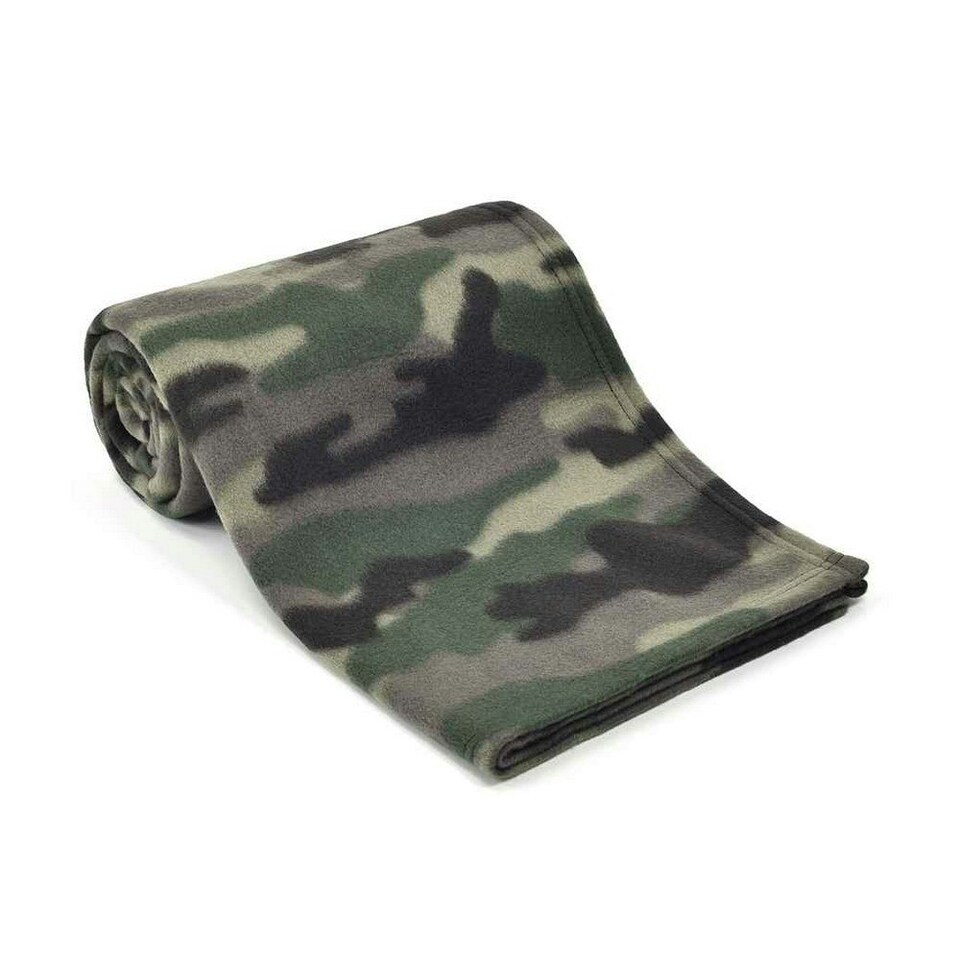 Brand Lab Camo Polar Fleece Dog Blanket - Green - 150cm x 100cm