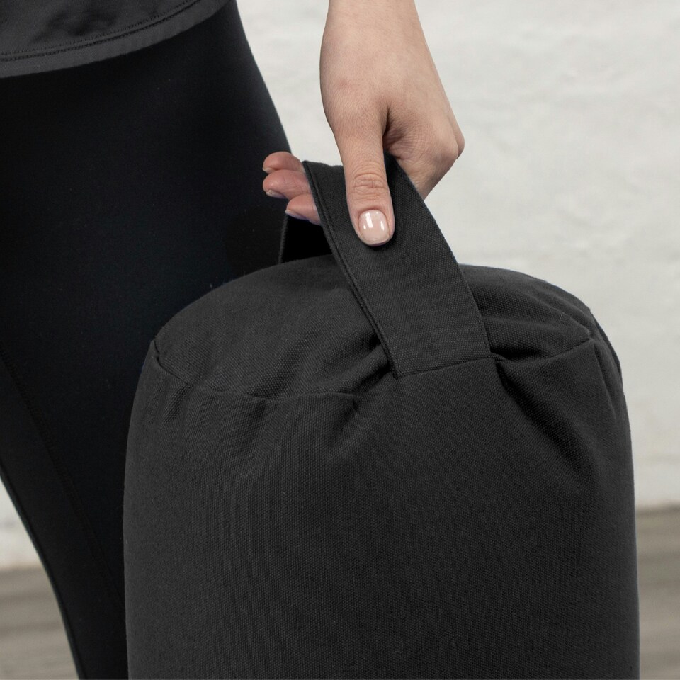 image 1 of Myga Black Yoga Buckwheat Support Bolster Pillow