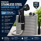image 1 of 100FT Garden Hose Pipe Stainless Steel Lightweight Durable Strong Kink Free Leakproof Rust-Proof Spray Water Gun HosePipe Reel 30M