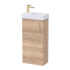 Balterley Bathroom Contemporary Floor Standing Vanity Unit Basin & Handle Easy To Install | Brown | Bleached Cuneo Oak