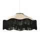 image 2 of Chic Victorian Pendant Lamp Shade in Cream Faux Silk with Black Trims | Black | Black | 1
