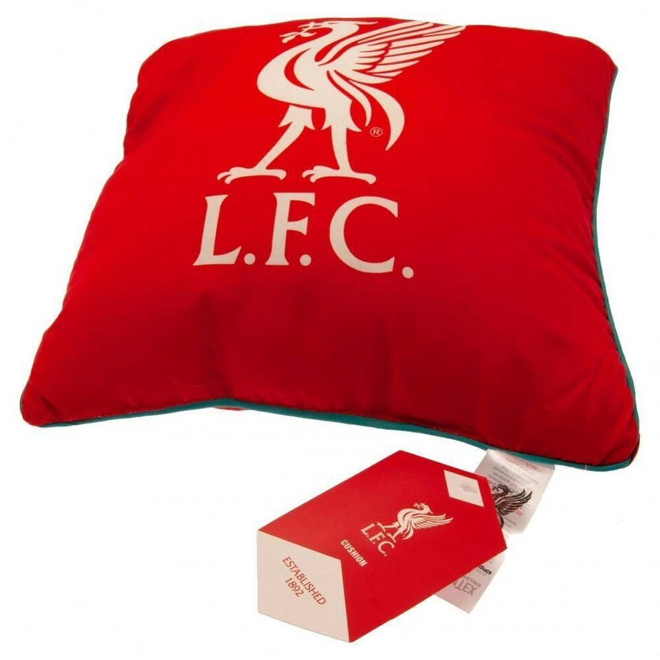 image 1 of Liverpool FC YNWA Crest Square Cushion - Red - One Size
