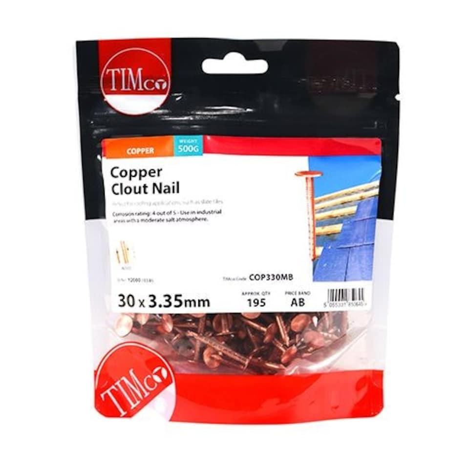 image 1 of Timco - Clout Nails - Copper (Size 30 x 3.35 - 0.5 Kilograms)